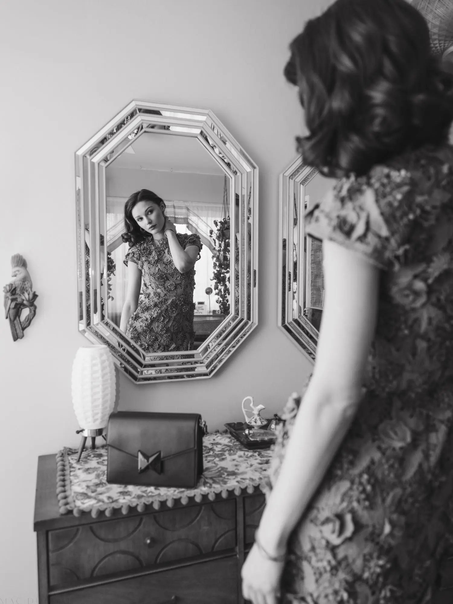 Green Floral Lace Fitted Short Sleeve Midi Dress